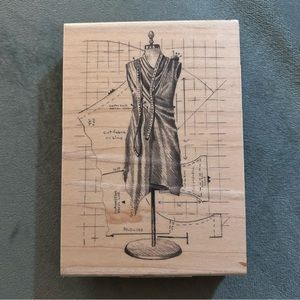 Woman Dress Mannequin Rubber wood Stamp by Inkadinkado